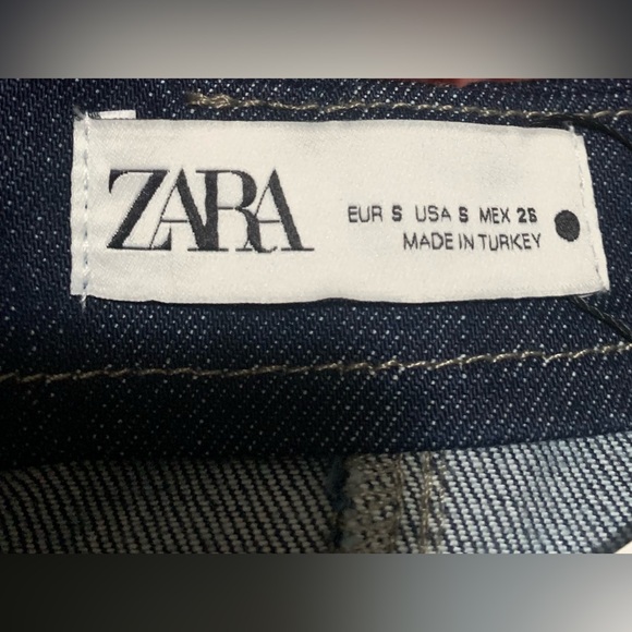 Zara Dark Women Blue Wide Leg Denim Strapless Jumpsuit, Small 99% Cotton. - Picture 2 of 16